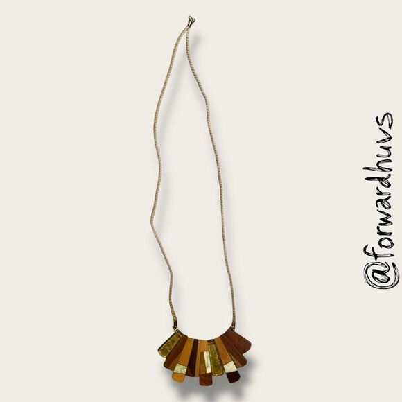 Noonday Collection Del Rey Necklace – Wood, Resin & Acrylic Fan Pendants - Picture 5 of 8